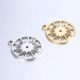 5Pcs Stainless Steel Sun Charms Celestial Flare Pendant DIY Jewelry Making