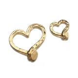 5Pcs Gold Heart Charms Pendant For Jewelry Making