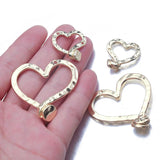 5Pcs Gold Heart Charms Pendant For Jewelry Making