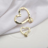 5Pcs Gold Heart Charms Pendant For Jewelry Making