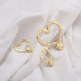 5Pcs Gold Heart Charms Pendant For Jewelry Making
