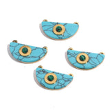 4pcs Boho Sun Green Stone Charms for DIY Jewelry Making