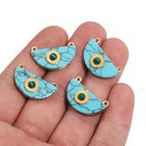 4pcs Boho Sun Green Stone Charms for DIY Jewelry Making
