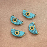 4pcs Boho Sun Green Stone Charms for DIY Jewelry Making