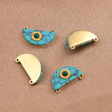 4pcs Boho Sun Green Stone Charms for DIY Jewelry Making