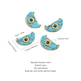4pcs Boho Sun Green Stone Charms for DIY Jewelry Making