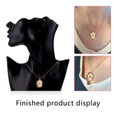 4pcs Multicolor Crystal Sun Oval Stainless Steel Charms Pendants