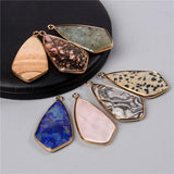 2pcs Quartz Stone Slice Pendants for Jewelry Making