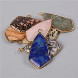 2pcs Quartz Stone Slice Pendants for Jewelry Making