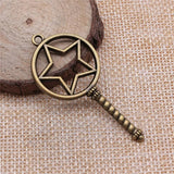 10pcs Magic Wand Epoxy Alloy Frame Charms DIY Antique Silver For Jewelry Making