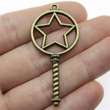 10pcs Magic Wand Epoxy Alloy Frame Charms DIY Antique Silver For Jewelry Making