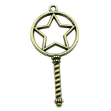 10pcs Magic Wand Epoxy Alloy Frame Charms DIY Antique Silver For Jewelry Making