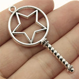 10pcs Magic Wand Epoxy Alloy Frame Charms DIY Antique Silver For Jewelry Making