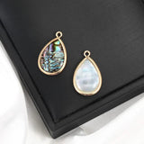 10PCS Small Golden Water Drop Charms Conch Shell Pendants for Jewelry Making