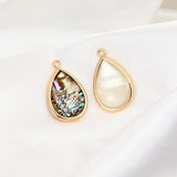 10PCS Small Golden Water Drop Charms Conch Shell Pendants for Jewelry Making