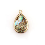 10PCS Small Golden Water Drop Charms Conch Shell Pendants for Jewelry Making