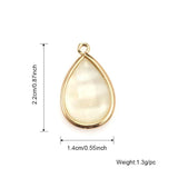 10PCS Small Golden Water Drop Charms Conch Shell Pendants for Jewelry Making