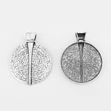 2Pcs Tibetan Silver Round Charms Pendant For Necklace Making