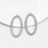 20pcs Hollow Out Oval Rubber Paint Charms Earring Necklace DIY Jewelry Pendants