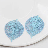 20pcs 28.5*42mm Copper Leaf Shape Charms Earring Pendant DIY Jewelry Findings