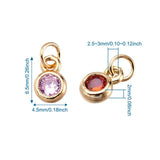 20pcs Brass CZ Birthstone Charms for DIY Earrings