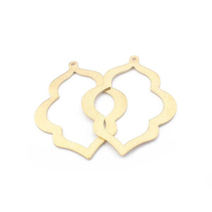 10pcs Brass Dull Charms Open Symmetrical Pendant DIY Earring Jewelry Making