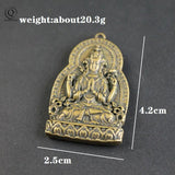 Copper Guanyin Buddha Tag Pendant for Blessing Keychains
