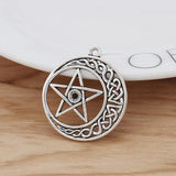 10 Silver Celtic Knot Pentagram Charms for Necklace Making 30x30mm