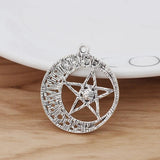 10 Silver Celtic Knot Pentagram Charms for Necklace Making 30x30mm