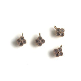 4 pcs cz stone clover flower charms for DIY jewelry making