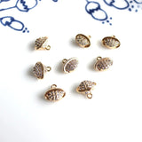 4 pcs cz stone clover flower charms for DIY jewelry making