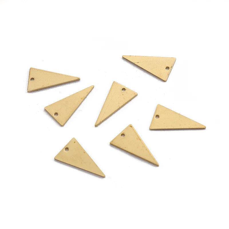 40pcs Raw Brass 11x20mm Triangle Charms Stamping Blank Charm For DIY Earrings