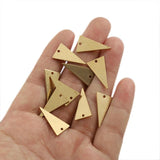 40pcs Raw Brass 11x20mm Triangle Charms Stamping Blank Charm For DIY Earrings