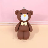 6Pcs Bow Bear Resin Charms for DIY Jewelry Making