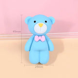 6Pcs Bow Bear Resin Charms for DIY Jewelry Making