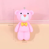 6Pcs Bow Bear Resin Charms for DIY Jewelry Making