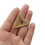 Brass Triangle Hollow Frame Charms for Earring DIY Jewelry Making