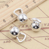 10pcs Fitness Dumbbells Tibetan Silver Pendants DIY Craft
