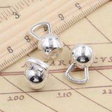10pcs Fitness Dumbbells Tibetan Silver Pendants DIY Craft