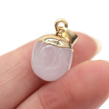 5pcs Natural Stone Bean Shape Pendant for DIY Jewelry Making