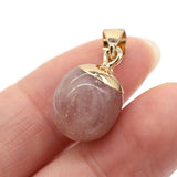 5pcs Natural Stone Bean Shape Pendant for DIY Jewelry Making