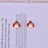 5pcs Pearl Ladybug Charm for Jewelry Making Findings DIY