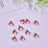 5pcs Pearl Ladybug Charm for Jewelry Making Findings DIY
