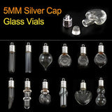 10PCS 5MM Glass Vials With Metal Cap Name On Rice Rice Pendant Wishing