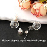 10PCS 5MM Glass Vials With Metal Cap Name On Rice Rice Pendant Wishing