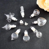 10PCS 5MM Glass Vials With Metal Cap Name On Rice Rice Pendant Wishing