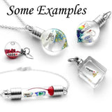 10PCS 5MM Glass Vials With Metal Cap Name On Rice Rice Pendant Wishing