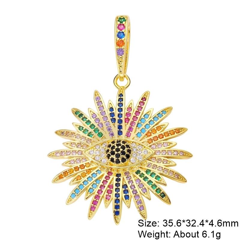 18K Plated Evil Eye Star Charms for DIY Jewelry Making