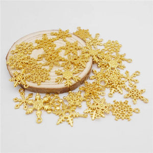100g/Pack Mixed Alloy Christmas Snowflake Charms Xmas Decor