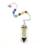 Hexagon Aquamarine Quartz Pendant 7 Chakra Gem Beads